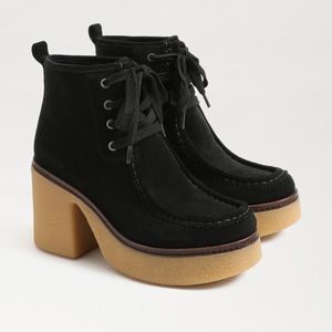 Sam Edelman Shaw Lace Up Bootie (Black Suede)